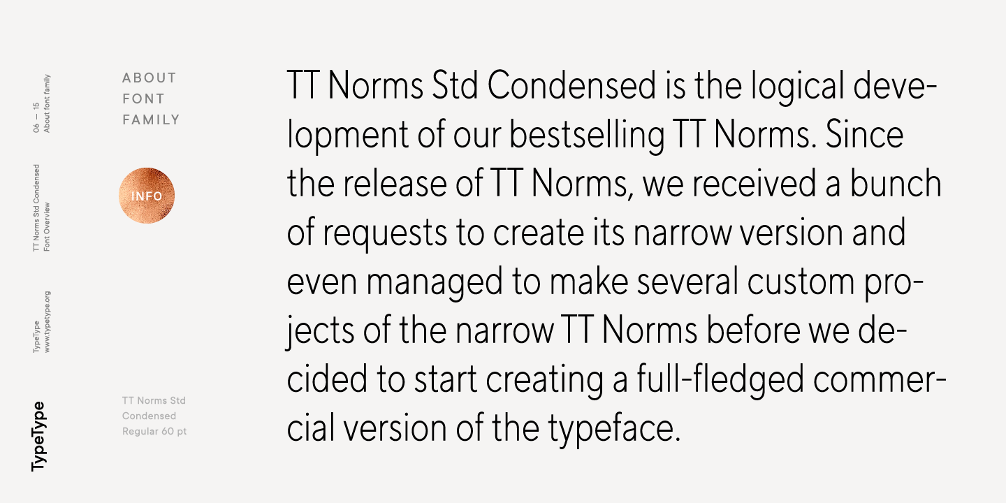 Ejemplo de fuente TT Norms Std Condensed Extra Bold